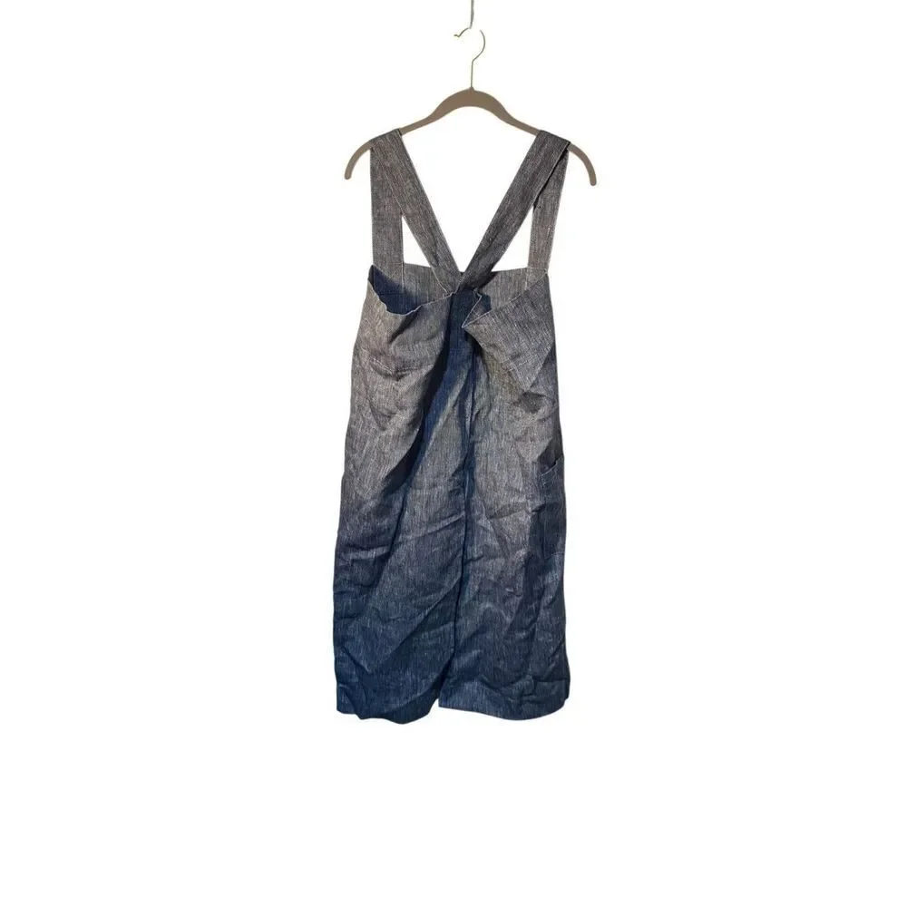 Fog unisex linen square cross back, natural fiber, apron, cook gardening